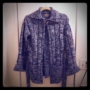 FINAL PRICE - Vinatge Acrylic Size M Long Blue Wrap Cardigan